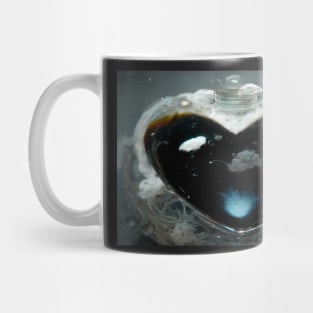 Black Broken Heart Art in Sunset /  Broken Hearts Unwind Designs Mug